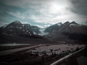 View of the Columbia Icefield from the visitor centre. Photo © Samantha Marx (@smath.com). via creative commons and flickr
