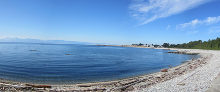 Clover Point, site of one of Victoria's primary sewage screening plants, from across Ross Bay. Photo © Blake Handley, via Creative Commons and flickr