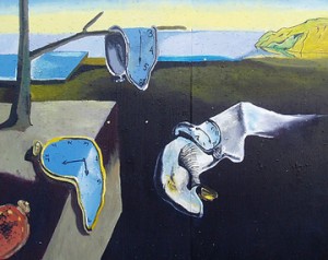 street art-take on Dali's dream painting